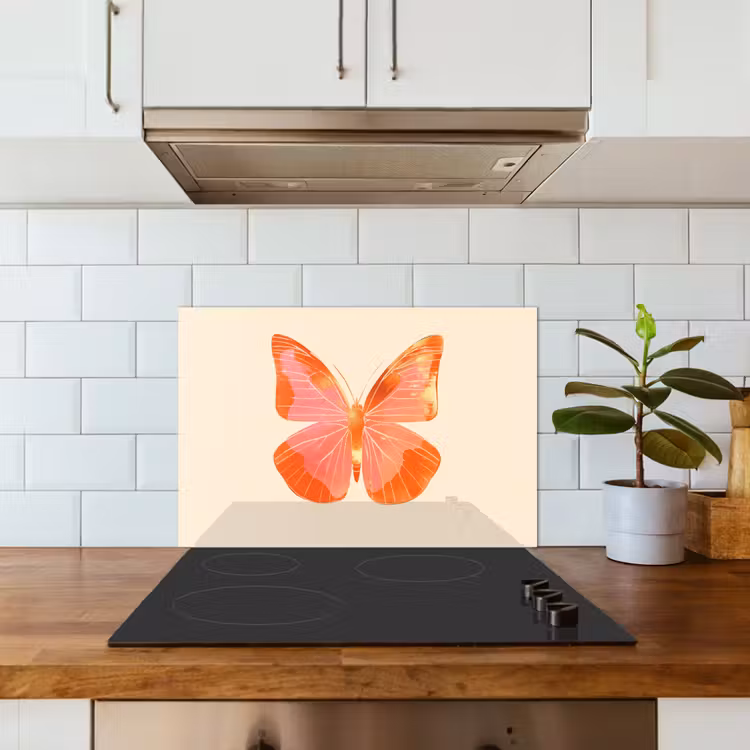 Fond de hotte - Papillon - Minimaliste - Rose — 3