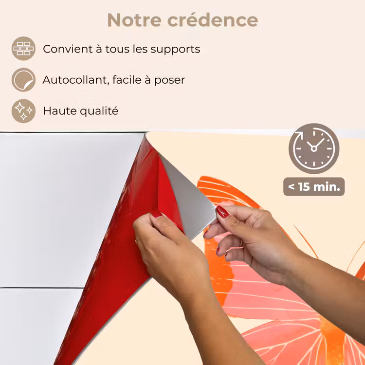 Fond de hotte - Papillon - Minimaliste - Rose — 4