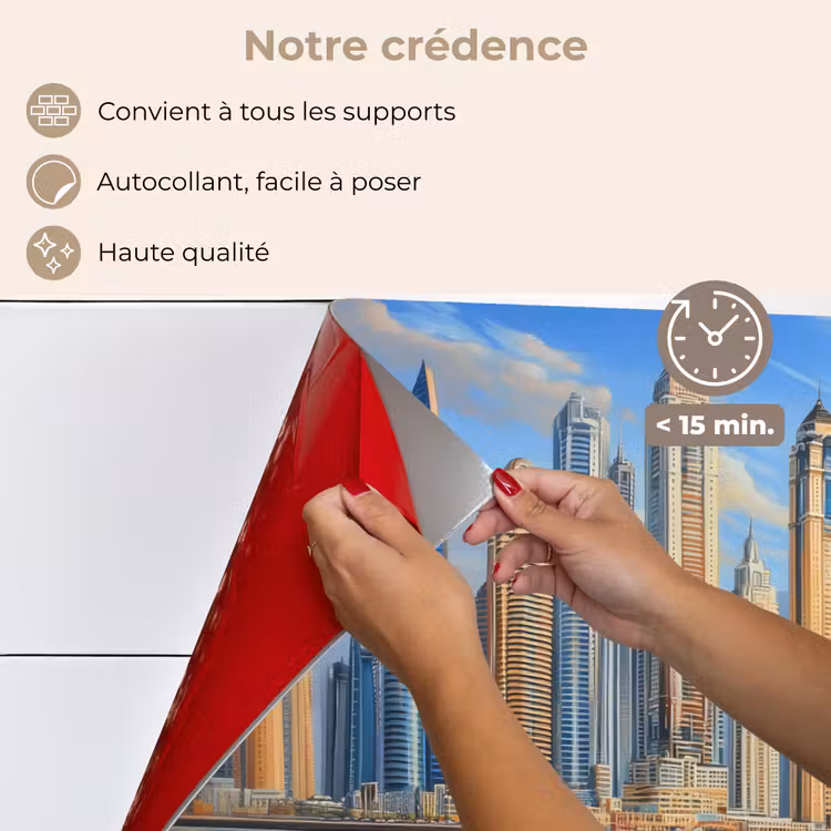 Fond de hotte - Skyline - Gratte-ciel - Eau - Bleu — 4
