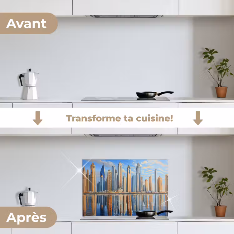 Fond de hotte - Skyline - Gratte-ciel - Eau - Bleu — 7