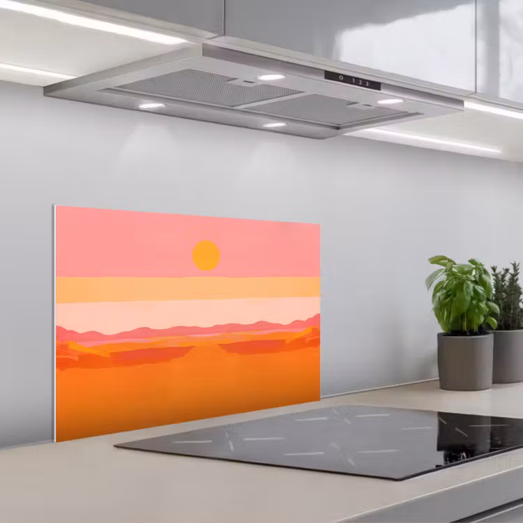 Fond de hotte - Soleil - Abstrait - Paysage - Orange — 1
