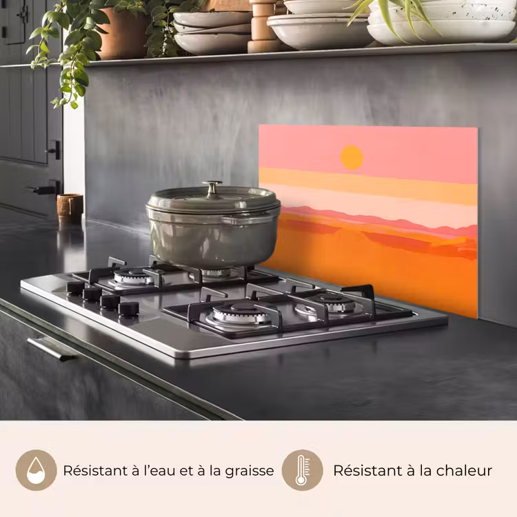Fond de hotte - Soleil - Abstrait - Paysage - Orange — 2