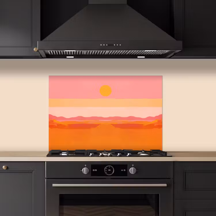 Fond de hotte - Soleil - Abstrait - Paysage - Orange — 5