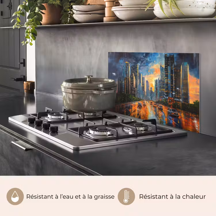 Fond de hotte - Voiture - Skyline - Soleil - Bleu — 2