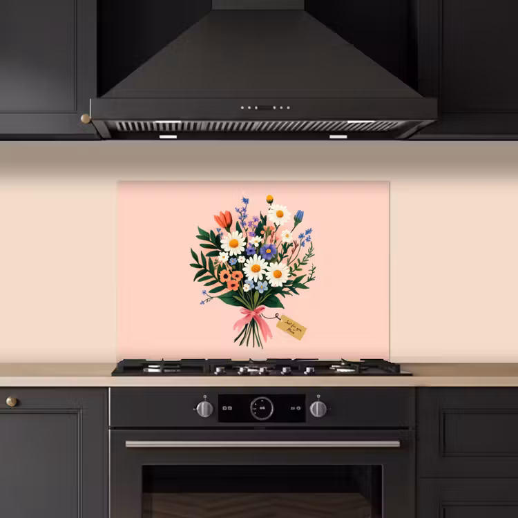 Fond de hotte - Marguerites - Bouquet - Noeud - Rose — 5