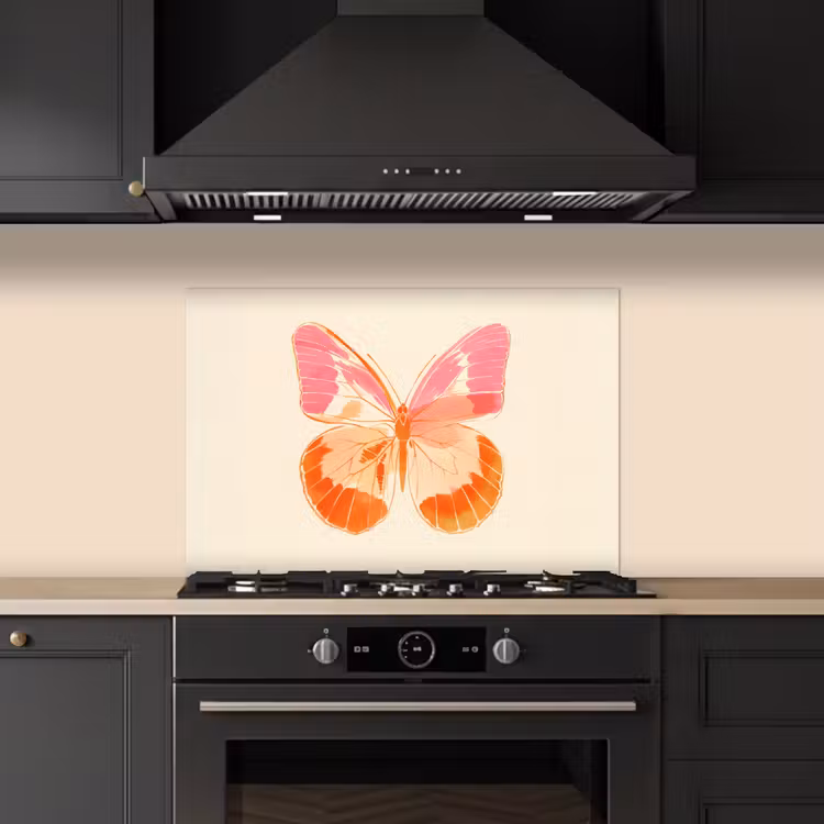 Fond de hotte - Orange - Papillon - Minimaliste — 5