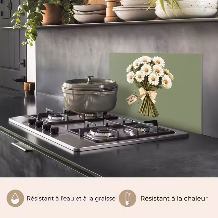 Fond de hotte - Ruban - Bouquet - Vert - Citation — 2