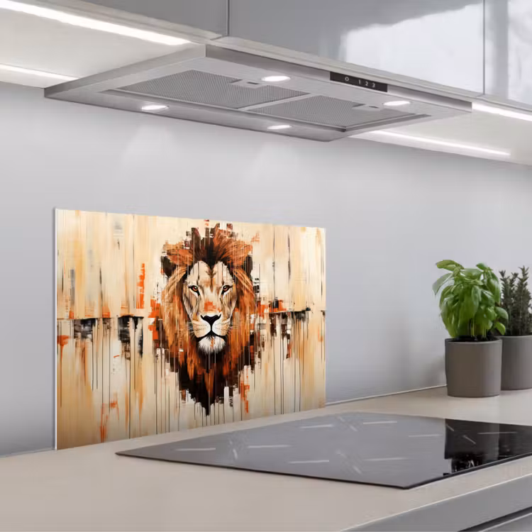 Fond de hotte - Tête de lion - Lignes - Crème — 1