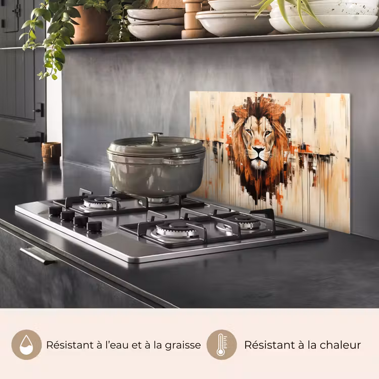Fond de hotte - Tête de lion - Lignes - Crème — 2
