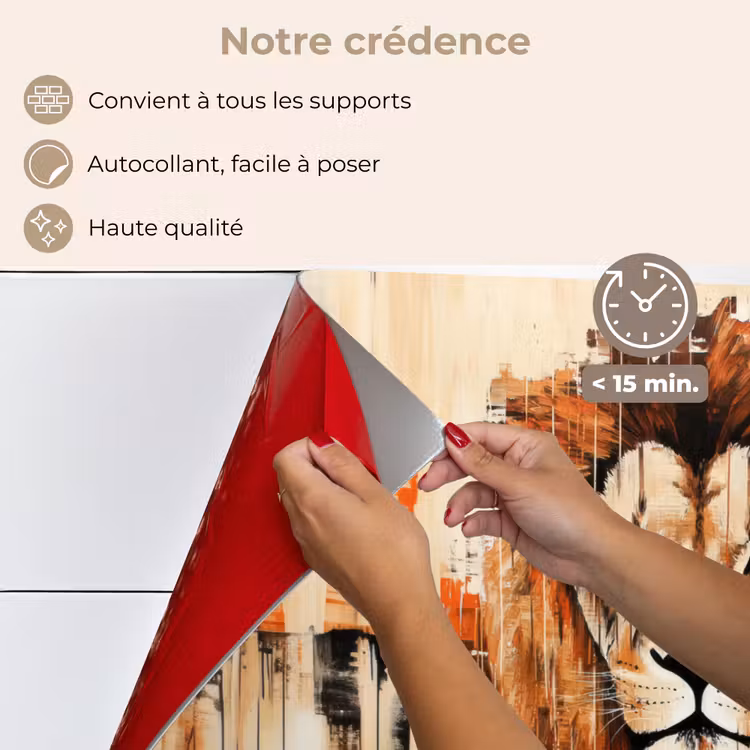 Fond de hotte - Tête de lion - Lignes - Crème — 4