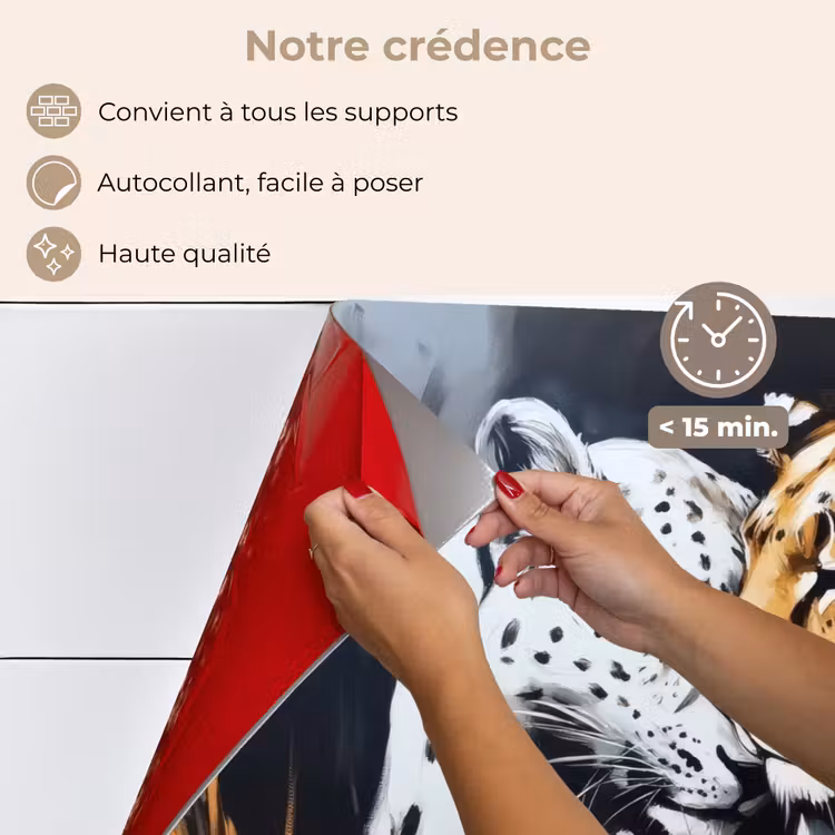 Fond de hotte - Léopard - Orange - Blanc - Herbe — 4