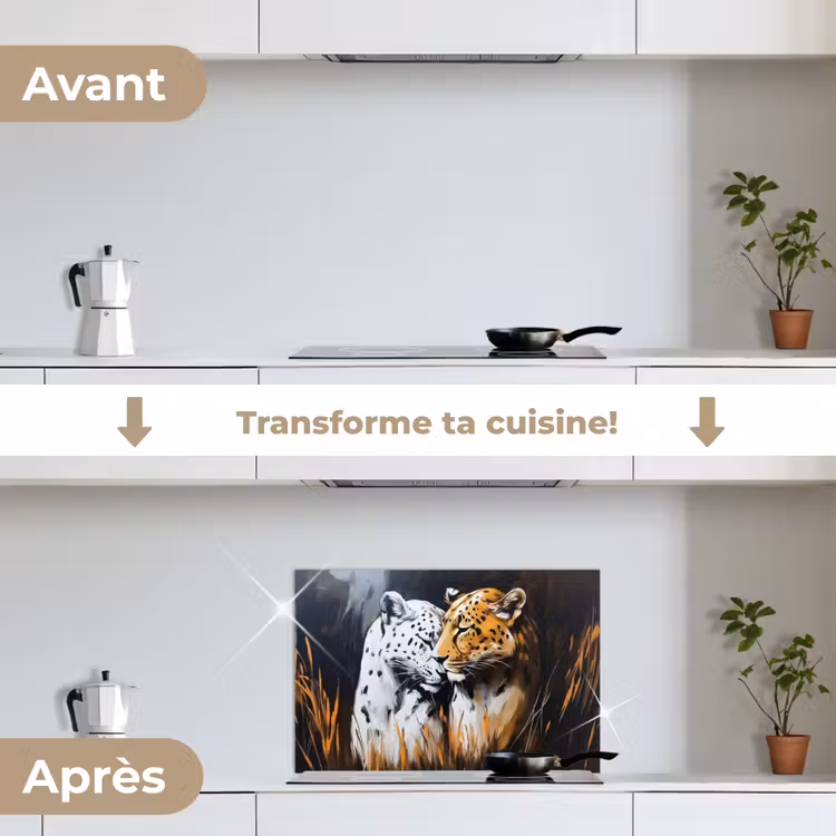 Fond de hotte - Léopard - Orange - Blanc - Herbe — 7