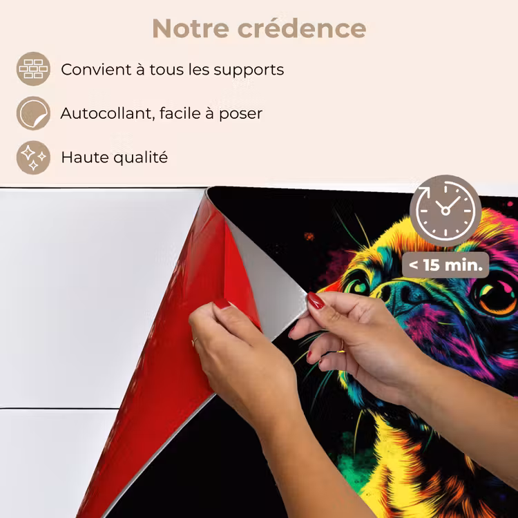 Fond de hotte - Puck - Chien - Peinture - Couleurs — 4