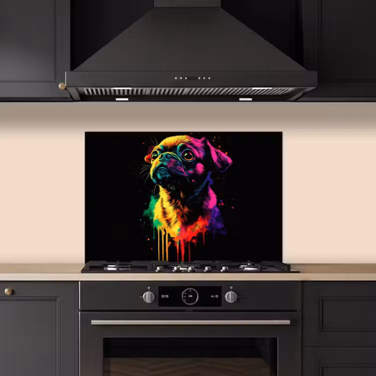 Fond de hotte - Puck - Chien - Peinture - Couleurs — 5