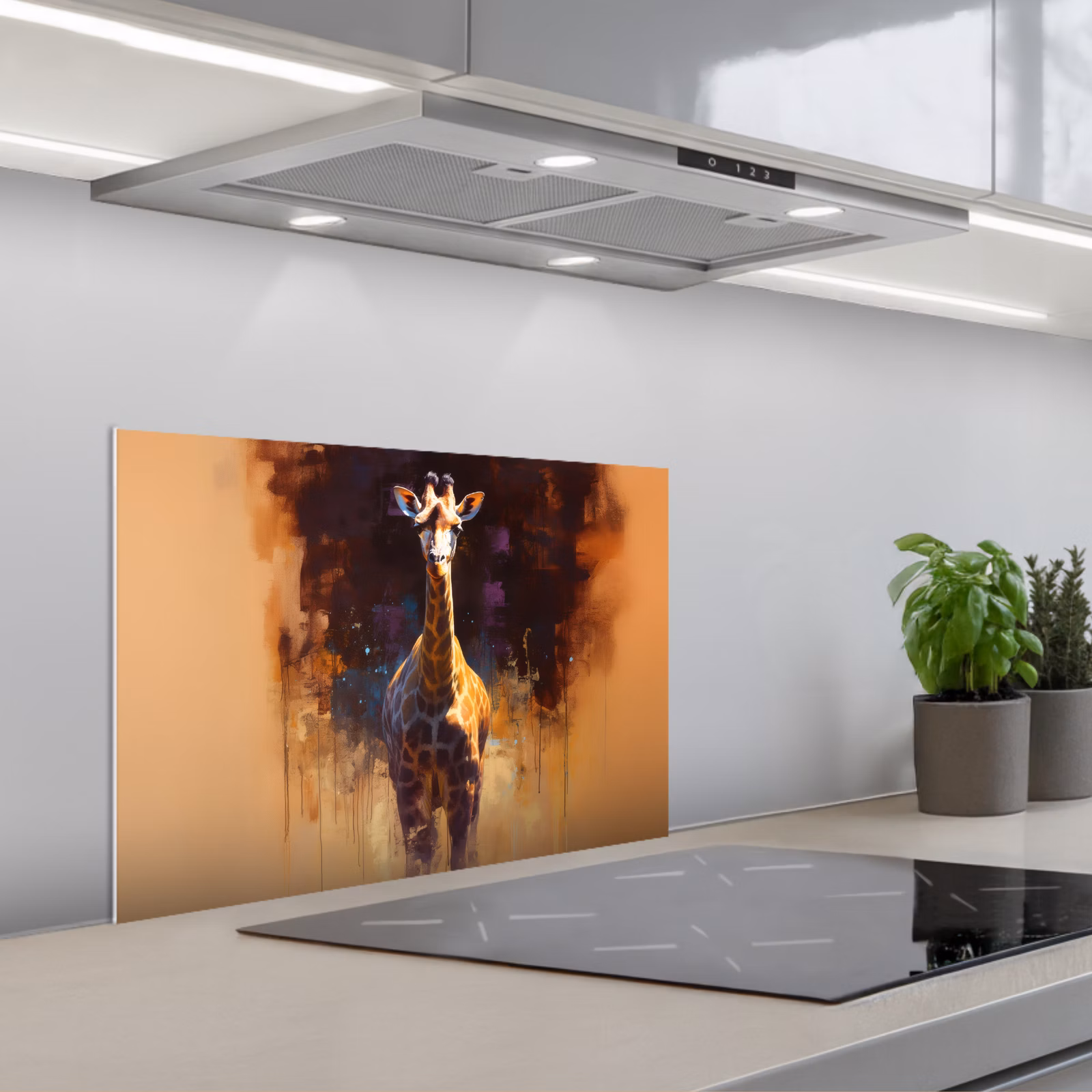 Fond de hotte - Girafe - Marron - Abstrait - Peint — 1