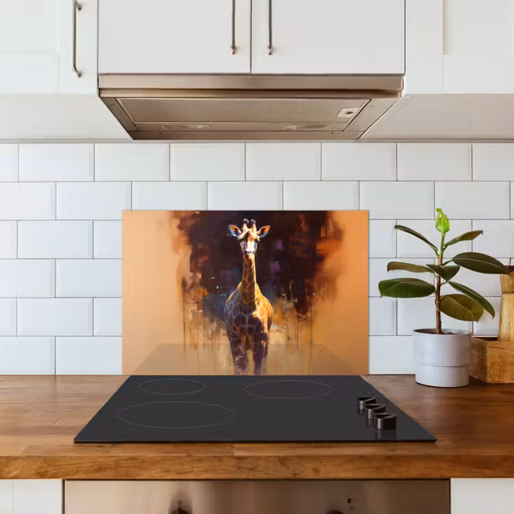 Fond de hotte - Girafe - Marron - Abstrait - Peint — 3