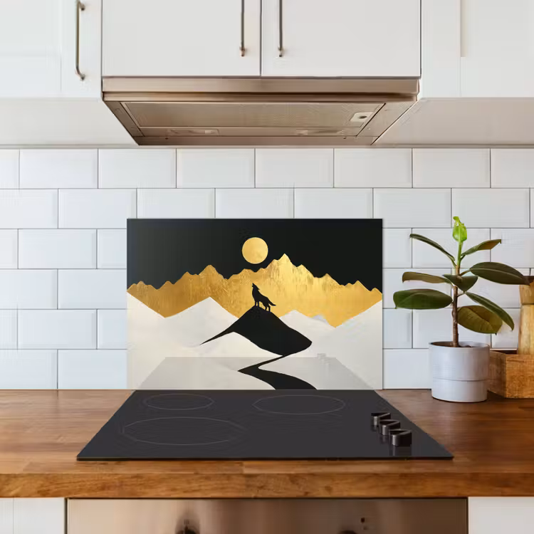 Fond de hotte - Loup - Montagne - Lune - Noir — 3