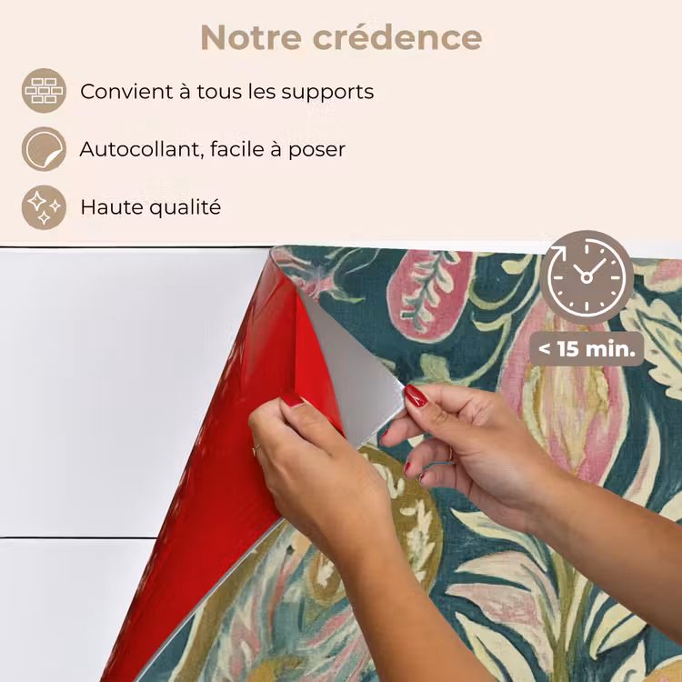 Fond de hotte - Motif - Coloré - Orné - Vert — 4