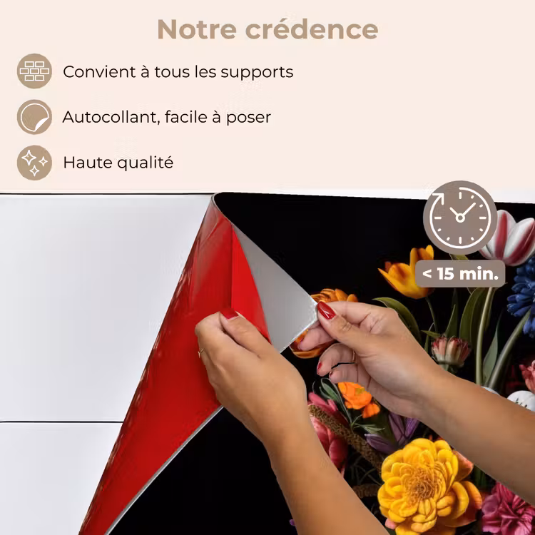 Fond de hotte - Printemps - Fleurs - Classique - Vase — 4