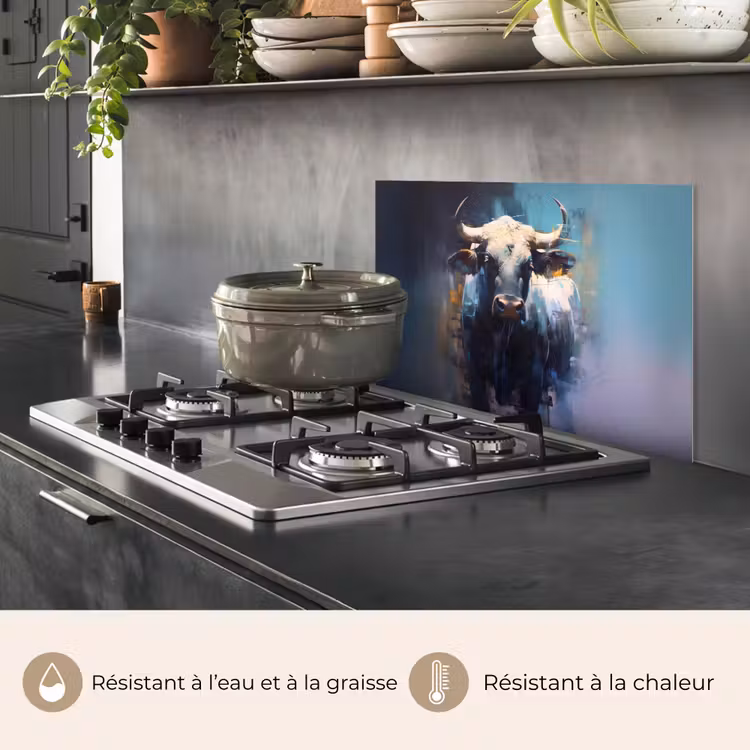 Fond de hotte - Taureau - Noir - Abstrait - Cornes — 2