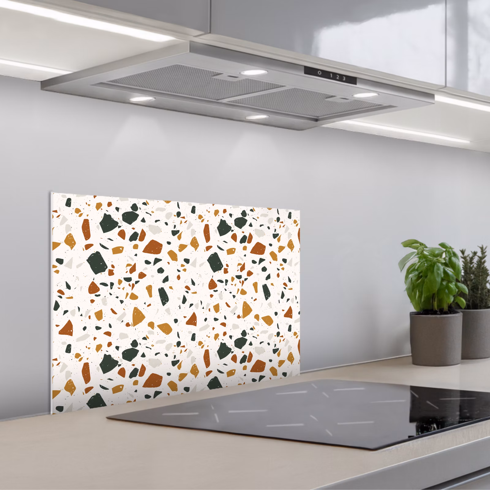 Fond de hotte - Terrazzo - Motif - Blanc - Terra — 1