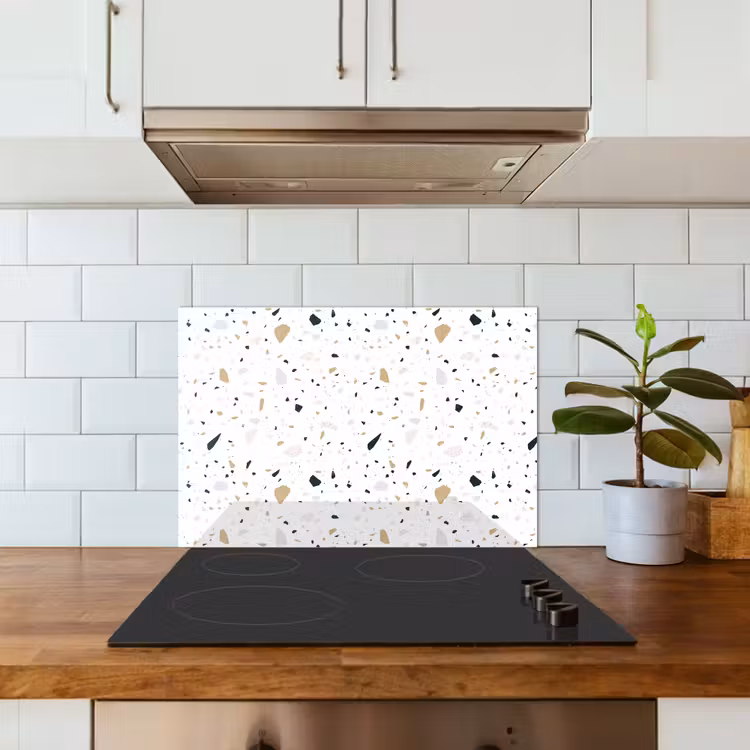 Fond de hotte - Terrazzo - Motif - Blanc - Neutre — 3