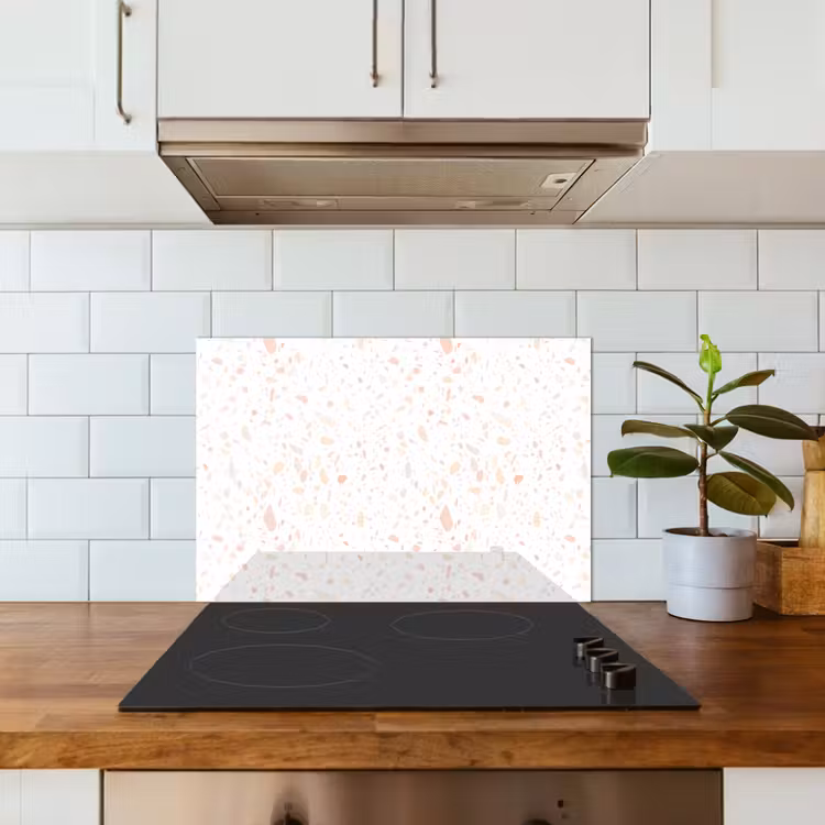 Fond de hotte - Terrazzo - Motif - Blanc - Pêche — 3