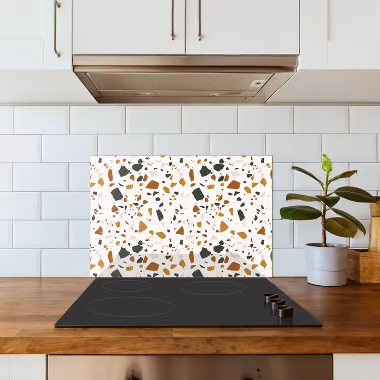 Fond de hotte - Terrazzo - Motif - Blanc - Terra — 3
