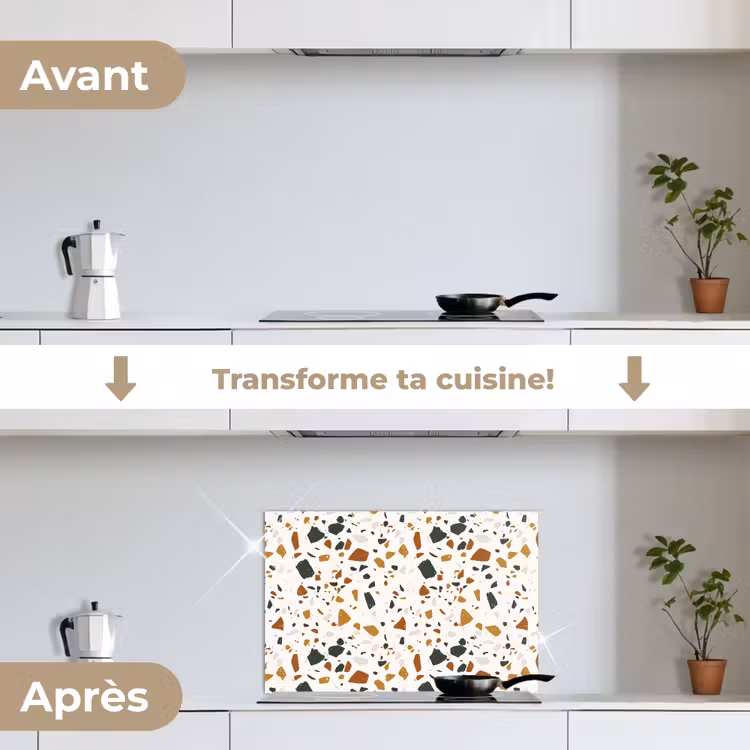 Fond de hotte - Terrazzo - Motif - Blanc - Terra — 7