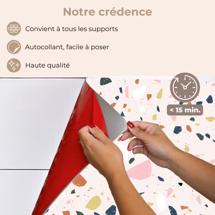 Fond de hotte - Terrazzo - Motif - Coloré — 4