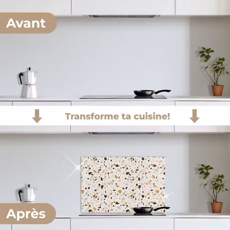 Fond de hotte - Terrazzo - Motif - Neutre - Doux - Multi — 7