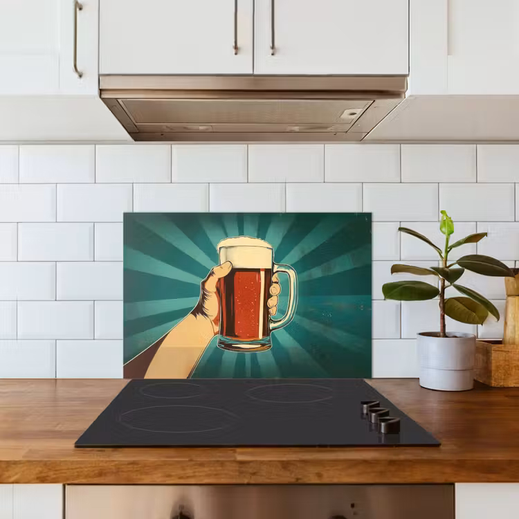 Fond de hotte - Verre à bière - Mousse - Rétro - Vert — 3