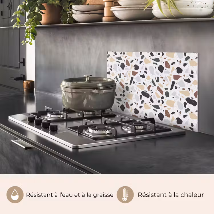 Fond de hotte - Terrazzo - Motif - Coloré - Argile — 2