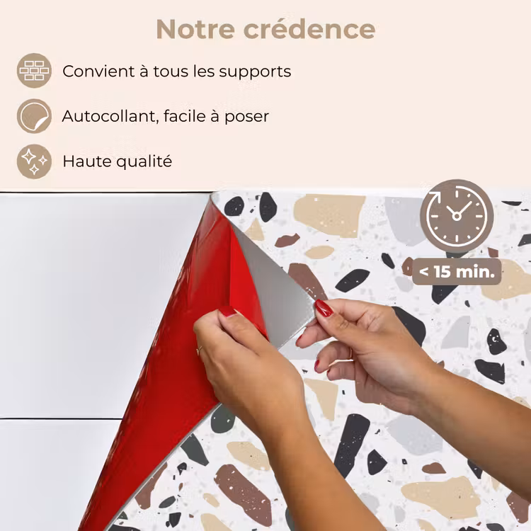 Fond de hotte - Terrazzo - Motif - Coloré - Argile — 4