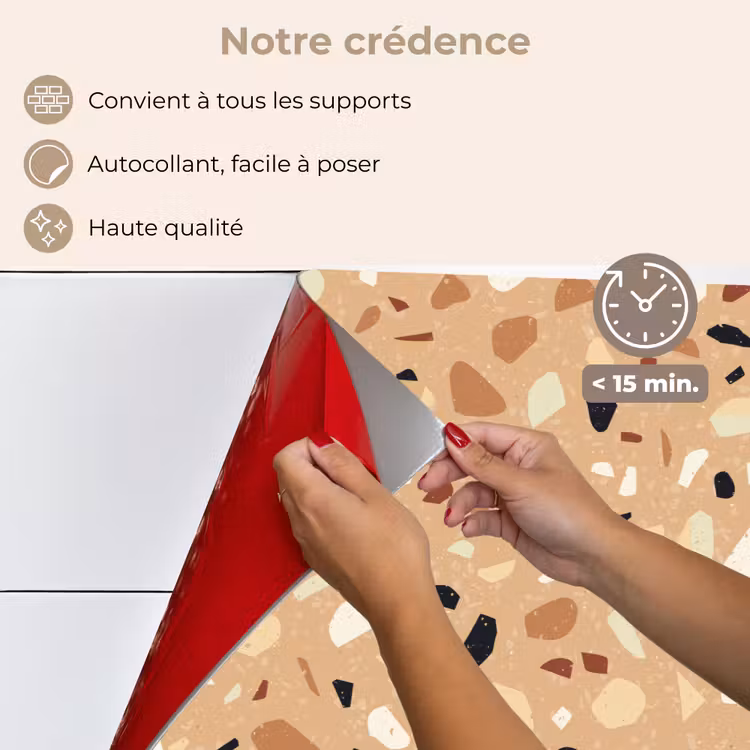 Fond de hotte - Terrazzo - Motif - Coloré - Orange — 4