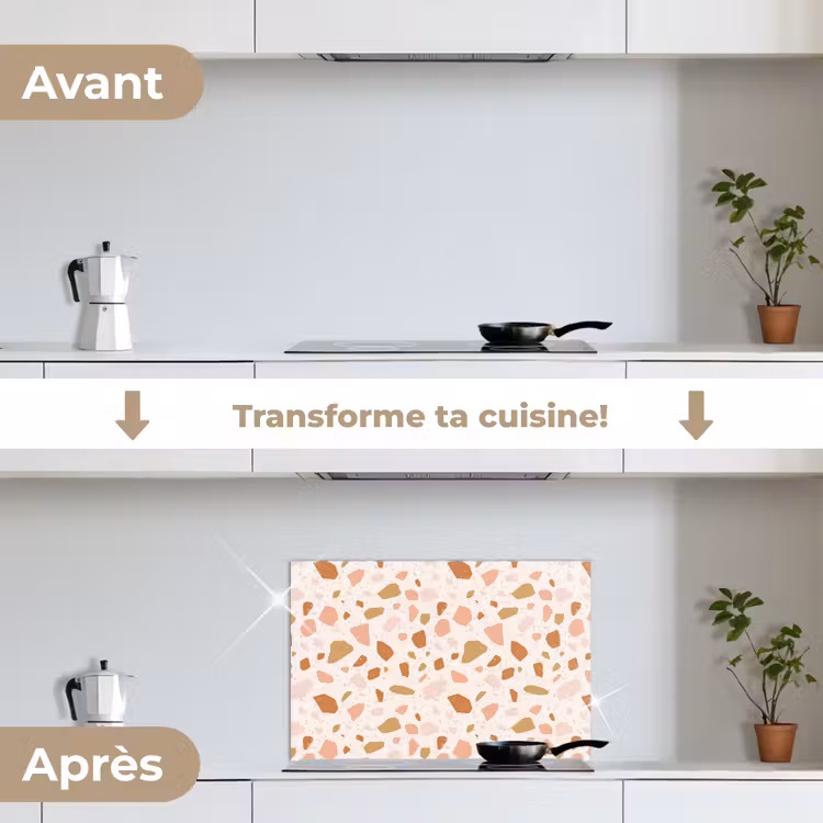 Fond de hotte - Terrazzo - Motif - Coloré - Saumon — 7