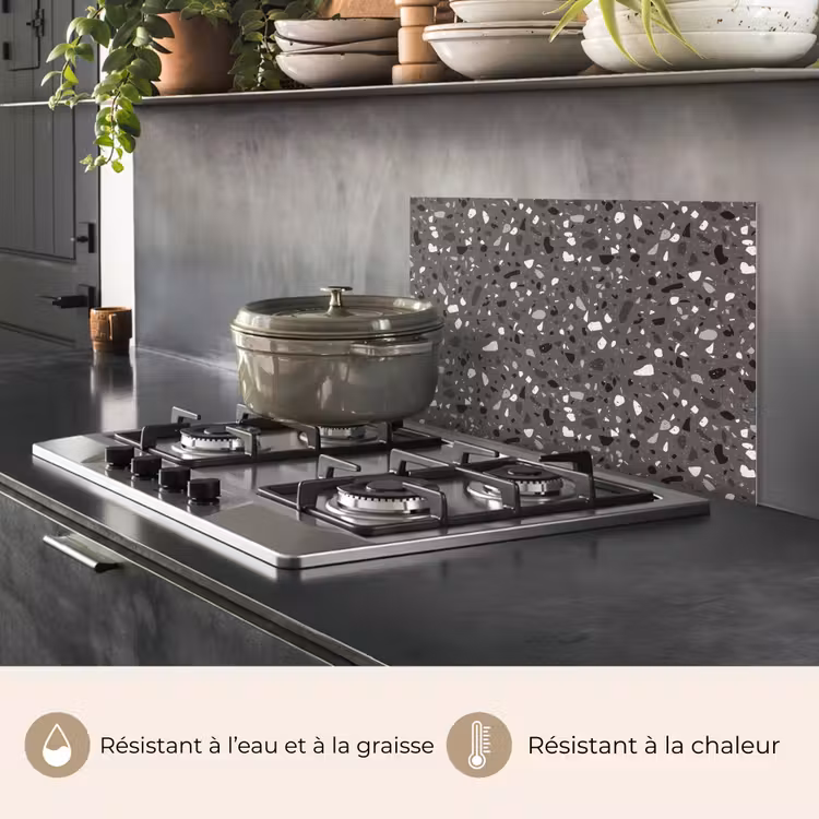 Fond de hotte - Terrazzo - Motif - Gris — 2