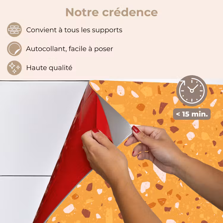 Fond de hotte - Terrazzo - Motif - Jaune ocre — 4