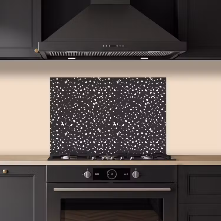 Fond de hotte - Terrazzo - Motif - Noir - Blanc — 5