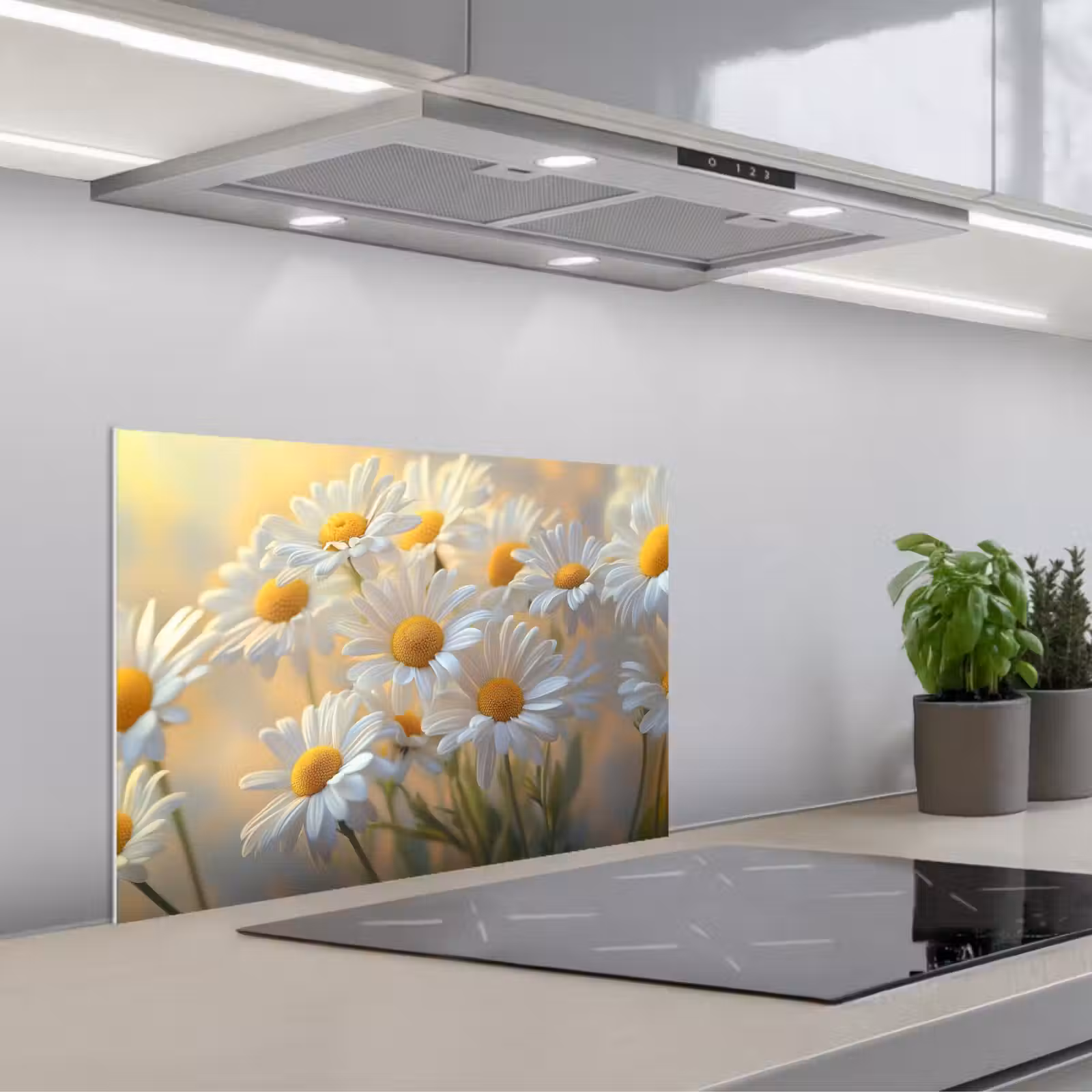 Fond de hotte - Marguerites - Blanc - Soleil — 1