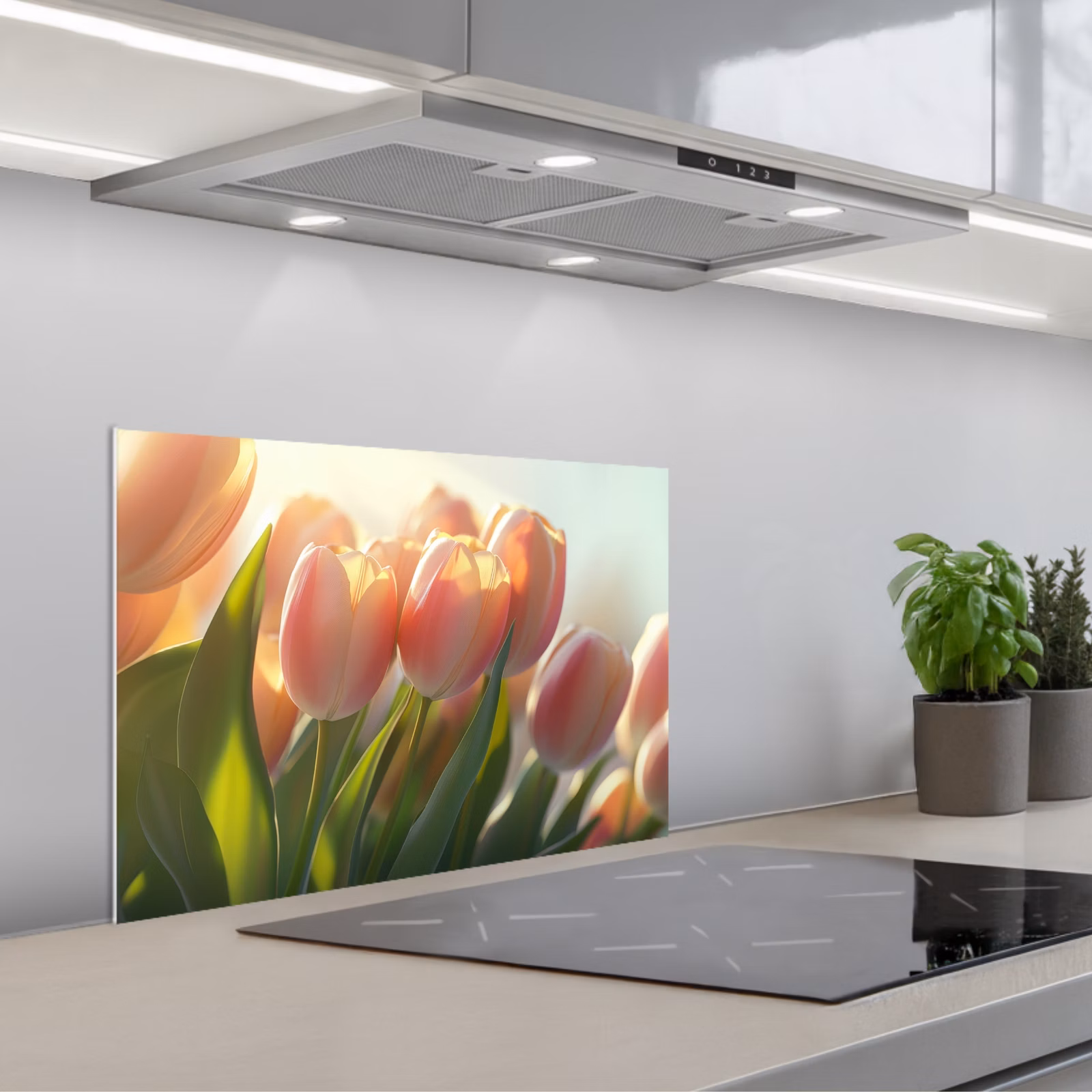 Fond de hotte - Tulipes - Rose - Sunbeams — 1