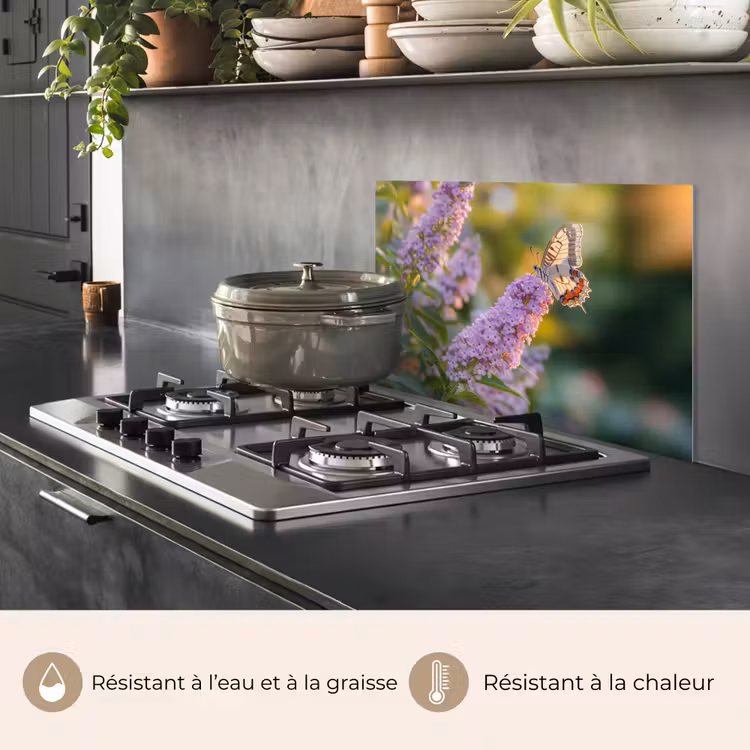 Fond de hotte - Orné - Papillon - Violet - Fleurs — 2