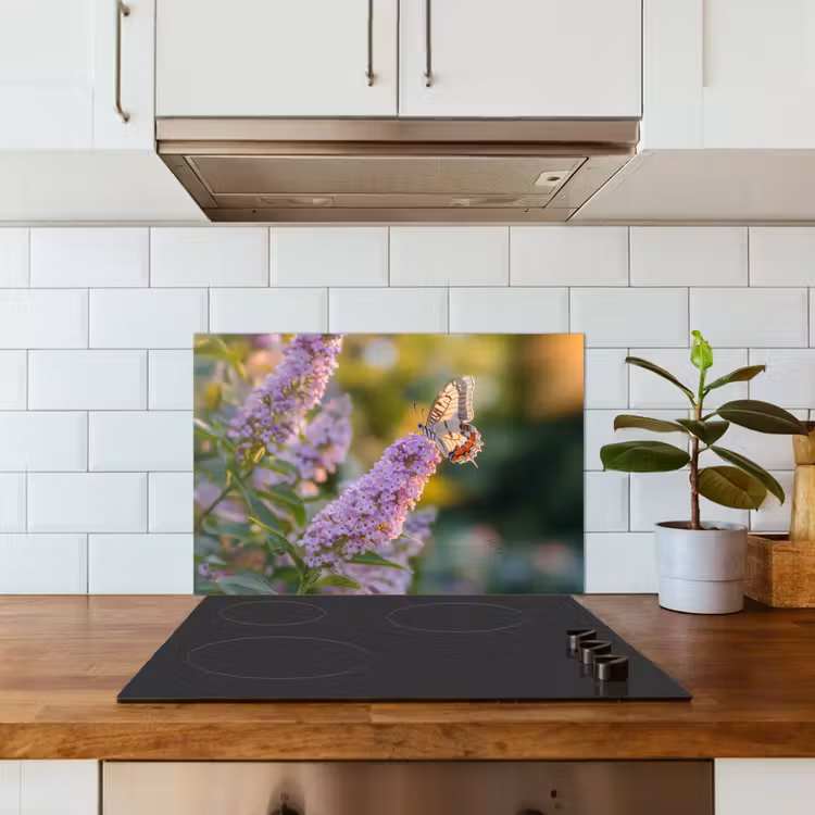 Fond de hotte - Orné - Papillon - Violet - Fleurs — 3