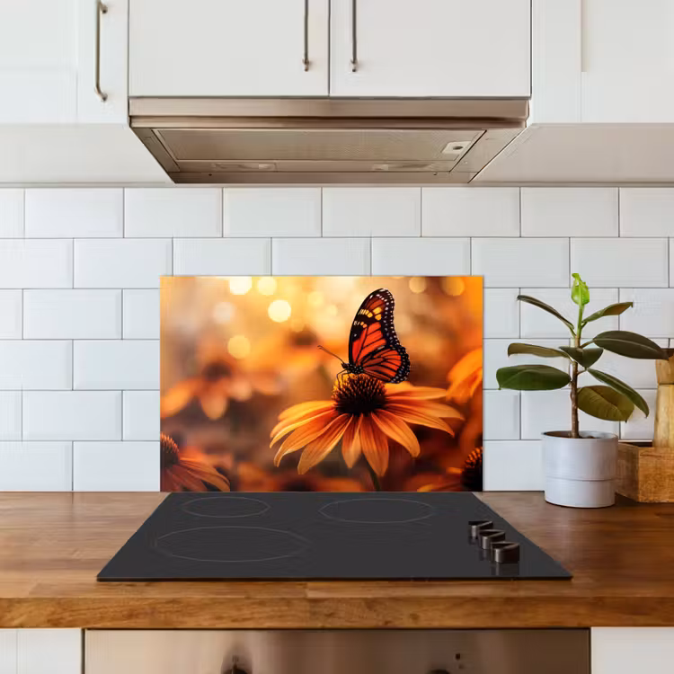 Fond de hotte - Papillon - Fleurs - Orange — 3