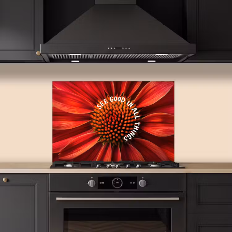 Fond de hotte - Gros plan - Fleur - Citation - Rouge — 5