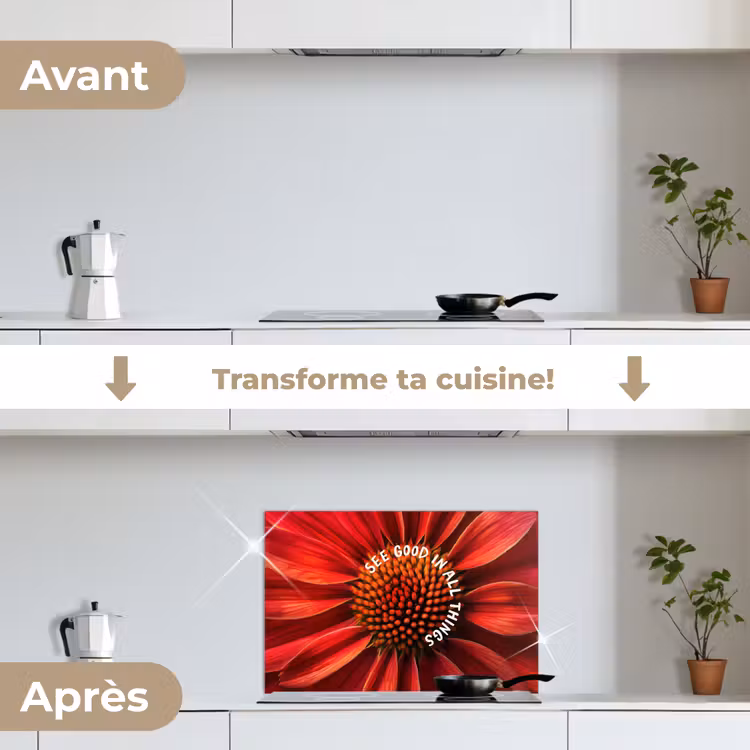 Fond de hotte - Gros plan - Fleur - Citation - Rouge — 7