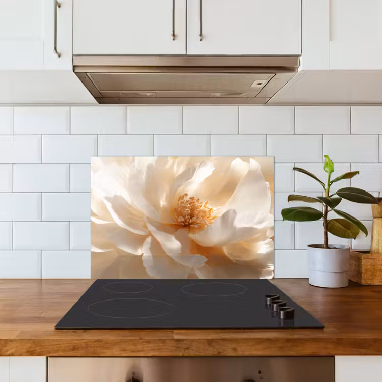 Fond de hotte - Gros plan - Pivoine - Blanc — 3
