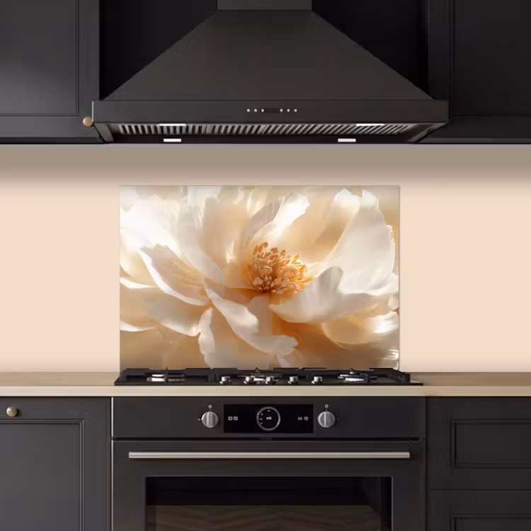 Fond de hotte - Gros plan - Pivoine - Blanc — 5