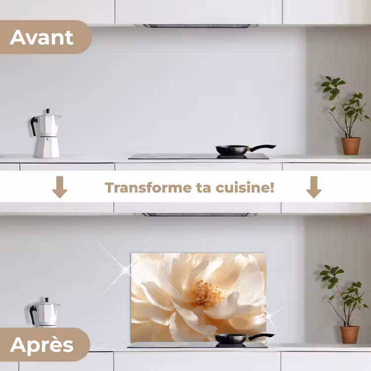 Fond de hotte - Gros plan - Pivoine - Blanc — 7