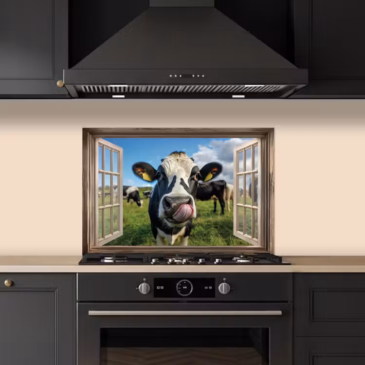 Fond de hotte - Regarder à travers - Vache - Prairie - Animaux - Nature — 5